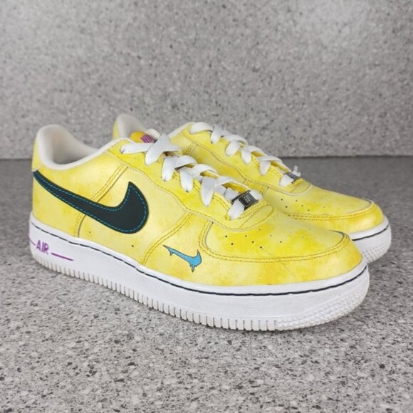 Nike Air Force 1 Yellow Sneakers 5.5 Youth Shoes
